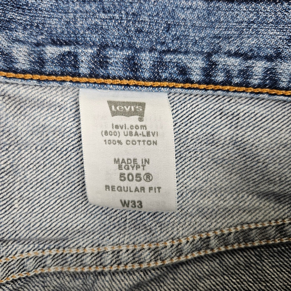 Vintage Levis 505 Denim Shorts Men's 33 Relaxed Fit Med Wash Y2K 2007 Jorts 10" - Picture 3 of 9